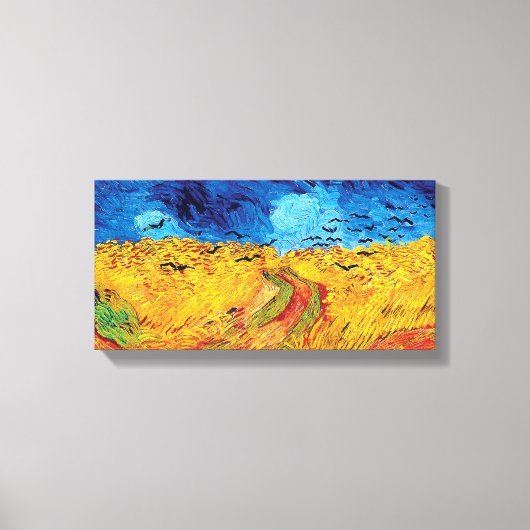 Toile Vincent Van Gogh - Champ de blé avec corbeaux noir (Recto)