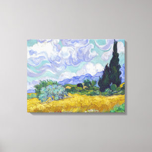 Toile Vincent Van Gogh - Champ de blé avec cyprès