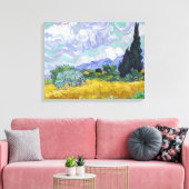 Toile Vincent Van Gogh - Champ de blé avec cyprès (Insitu(Salon))