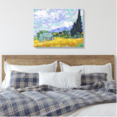 Toile Vincent Van Gogh - Champ de blé avec cyprès (Insitu(Chambre))