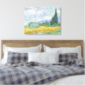 Toile Vincent Van Gogh, Champ de blé avec cyprès (Insitu(Chambre))