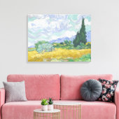 Toile Vincent Van Gogh, Champ de blé avec cyprès (Insitu(Salon))