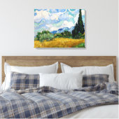 Toile Vincent Van Gogh - Champ de blé avec cyprès (Insitu(Chambre))