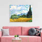 Toile Vincent Van Gogh - Champ de blé avec cyprès (Insitu(Salon))