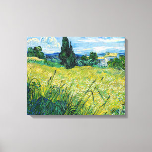 Toile Vincent van Gogh - Champ de blé vert avec cyprès