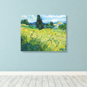 Toile Vincent van Gogh - Champ de blé vert avec cyprès (Insitu (Plancher de Bois))