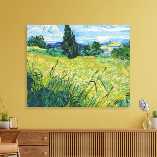 Toile Vincent van Gogh - Champ de blé vert avec Cypress (Insitu(Salon))