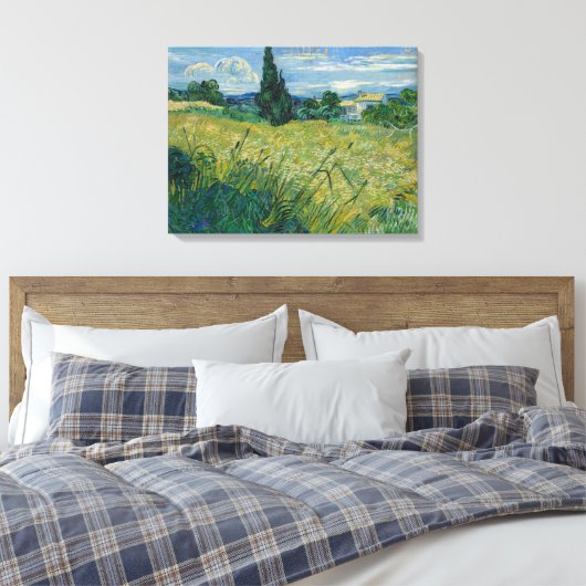 Toile Vincent Van Gogh, champ de blé vert avec Cypress (Insitu(Chambre))