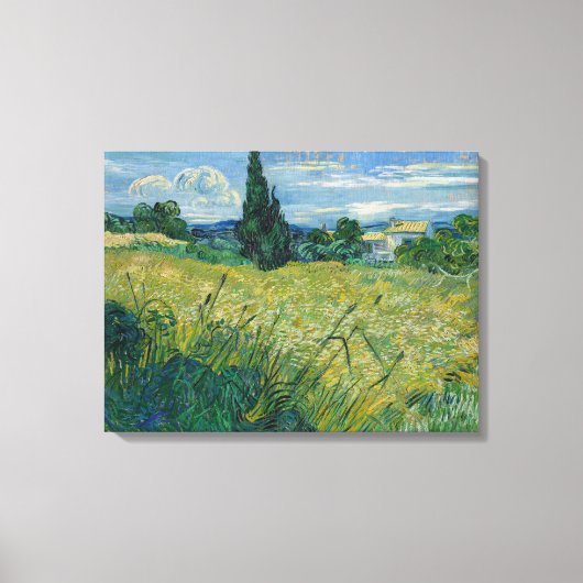 Toile Vincent Van Gogh, champ de blé vert avec Cypress (Recto)
