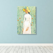 Toile Vincent van Gogh - Fille en Blanc (Insitu (Plancher de Bois))