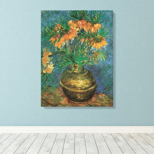 Toile Vincent van Gogh - Fritillaires dans un vase de cu (Insitu (Plancher de Bois))