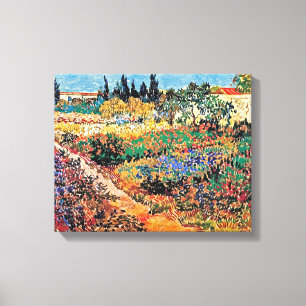 Toile Vincent Van Gogh - Jardin fleuri avec chemin