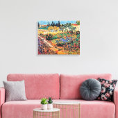 Toile Vincent Van Gogh - Jardin Fleuri avec sentier (Insitu(Salon))