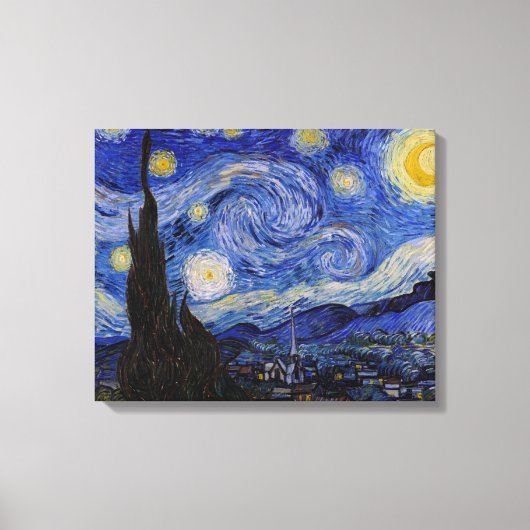 Toile Vincent Van Gogh - La nuit étoilée (Recto)