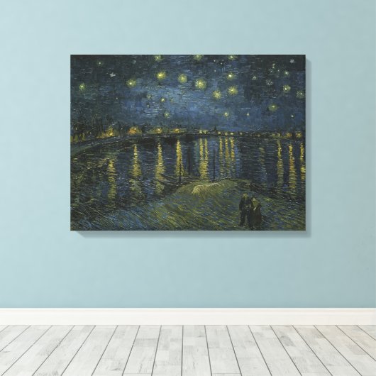 Toile Vincent Van Gogh, La nuit étoilée sur le Rhône (Insitu (Plancher de Bois))