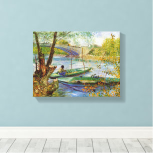 Toile Vincent Van Gogh, La pêche au printemps