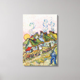 Toile Vincent van Gogh - Maisons et Personnage
