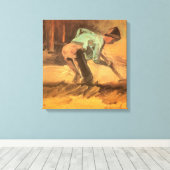 Toile Vincent van Gogh - Man Stooping w Stick ou Spade (Insitu (Plancher de Bois))