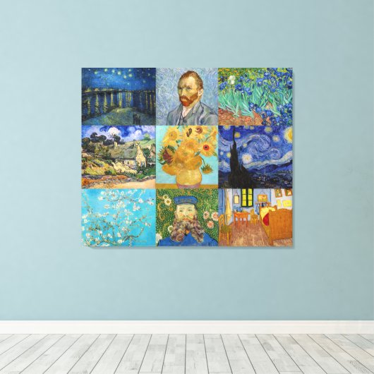 Toile Vincent Van Gogh - Masterpieces Patchwork (Insitu (Plancher de Bois))