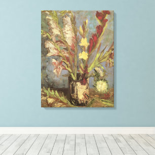 Toile Vincent van Gogh - Nature morte Vase avec Glaïeuls