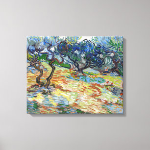 Toile Vincent van Gogh - Oliviers : ciel bleu brillant