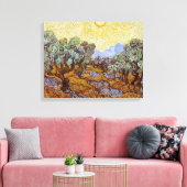 Toile Vincent van Gogh - Oliviers, Ciel Jaune et Soleil (Insitu(Salon))