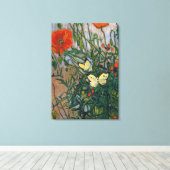 Toile Vincent van Gogh - Papillons et papillons (Insitu (Plancher de Bois))