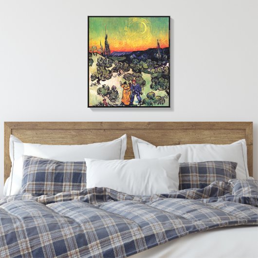 Toile Vincent Van Gogh - Paysage Avec Couple Fine Art (Insitu(Chambre))