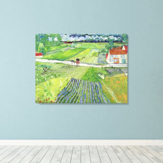 Toile Vincent van Gogh - Paysage avec transport et train (Insitu (Plancher de Bois))