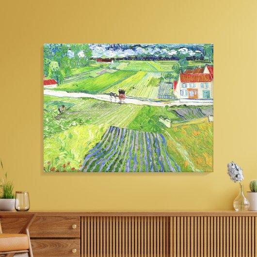 Toile Vincent van Gogh - Paysage avec transport et train (Insitu(Salon))