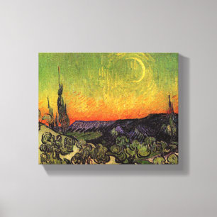 Toile Vincent Van Gogh Paysage de Moonlit