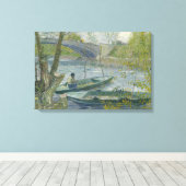 Toile Vincent van Gogh - Pêche au printemps, Pont de (Insitu (Plancher de Bois))