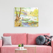 Toile Vincent van Gogh Pêche au printemps, Pont de Clich (Insitu(Salon))