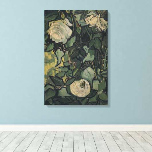Toile Vincent van Gogh - Roses et Scarabée (Insitu (Plancher de Bois))