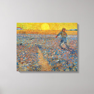 Toile Vincent Van Gogh - Sower avec réglage Sun