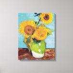 Toile Vincent Van Gogh - Trois tournesols dans un vase<br><div class="desc">Trois tournesols dans un Vase / Vase avec trois tournois - Vincent Van Gogh,  août 1888 - Sunflowers 1888 première version (F453)</div>