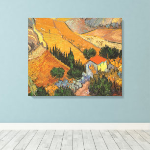 Toile Vincent van Gogh - Vallée avec laboureur