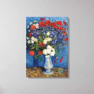 Toile Vincent van Gogh - Vase avec Cornflowers & Poppies