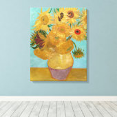 Toile Vincent Van Gogh - Vase avec douze tournesols (Insitu (Plancher de Bois))