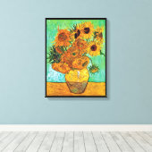 Toile Vincent Van Gogh - Vase Avec Douze Tournesols (Insitu (Plancher de Bois))