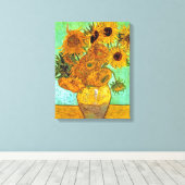 Toile Vincent Van Gogh - Vase Avec Douze Tournesols (Insitu (Plancher de Bois))