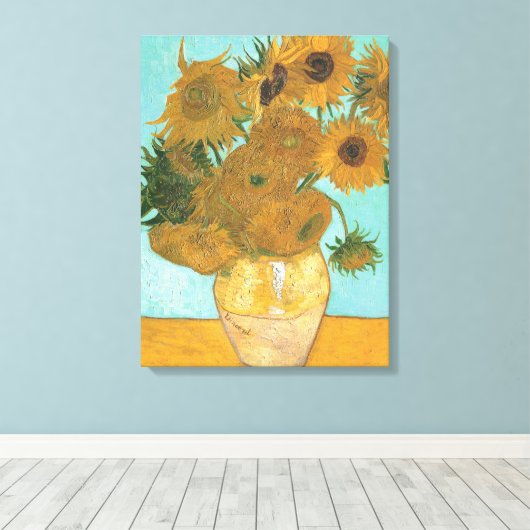 Toile Vincent van Gogh - Vase avec douze tournesols (Insitu (Plancher de Bois))