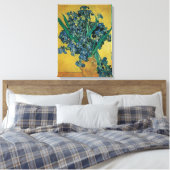 Toile Vincent van Gogh - Vase avec iris Fond jaune (Insitu(Chambre))