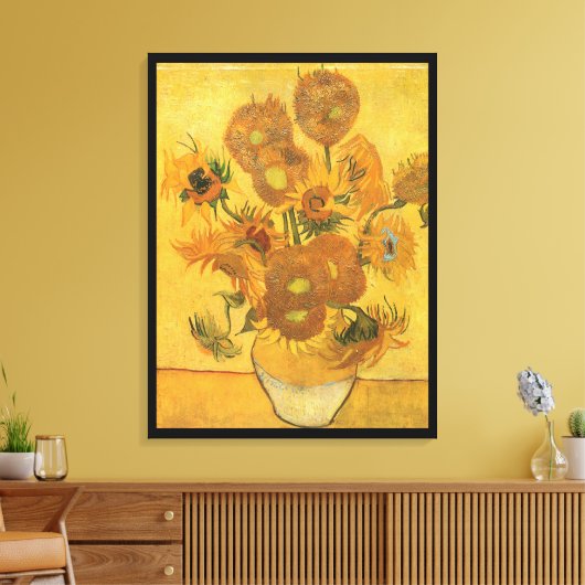 Toile Vincent van Gogh - Vase avec quinze tournesols (Insitu(Salon))