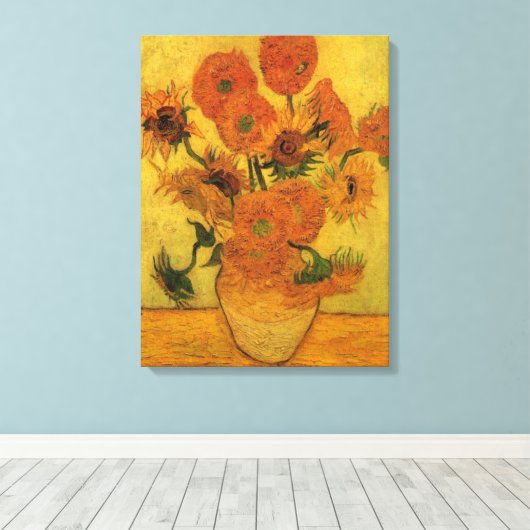 Toile Vincent van Gogh Vase de vie morte avec 15 tournes (Insitu (Plancher de Bois))