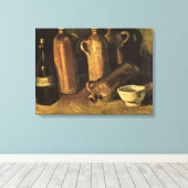 Toile Vincent van Gogh - Vie morte avec 4 bouteilles en  (Insitu (Plancher de Bois))