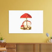 Toile Vintage 1800s Champignons rouges Modèle (Insitu(Salon))