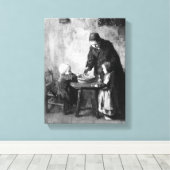 Toile Vintage Albert Neuhuys Repas de mi-journée (Insitu (Plancher de Bois))