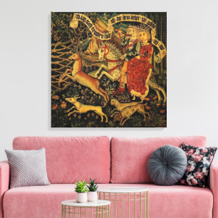 Toile Vintage Allemagne Moyen-Age Renaissance Love Chass