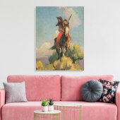 Toile Vintage Amérindiens, Crow Outlier par Dunton (Insitu(Salon))